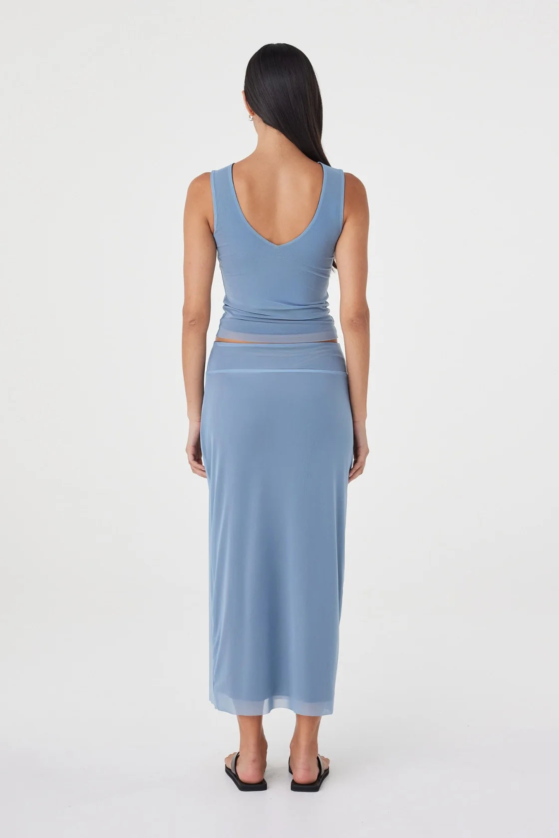 Eden Reversible Top - Pale Blue & Espresso