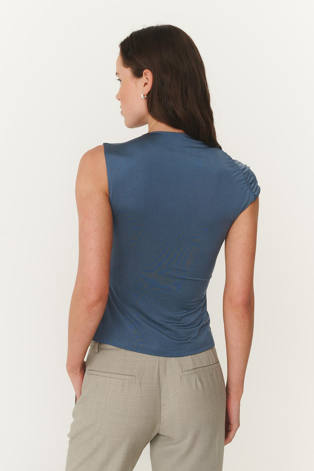Elara Twist Top - Steel Blue