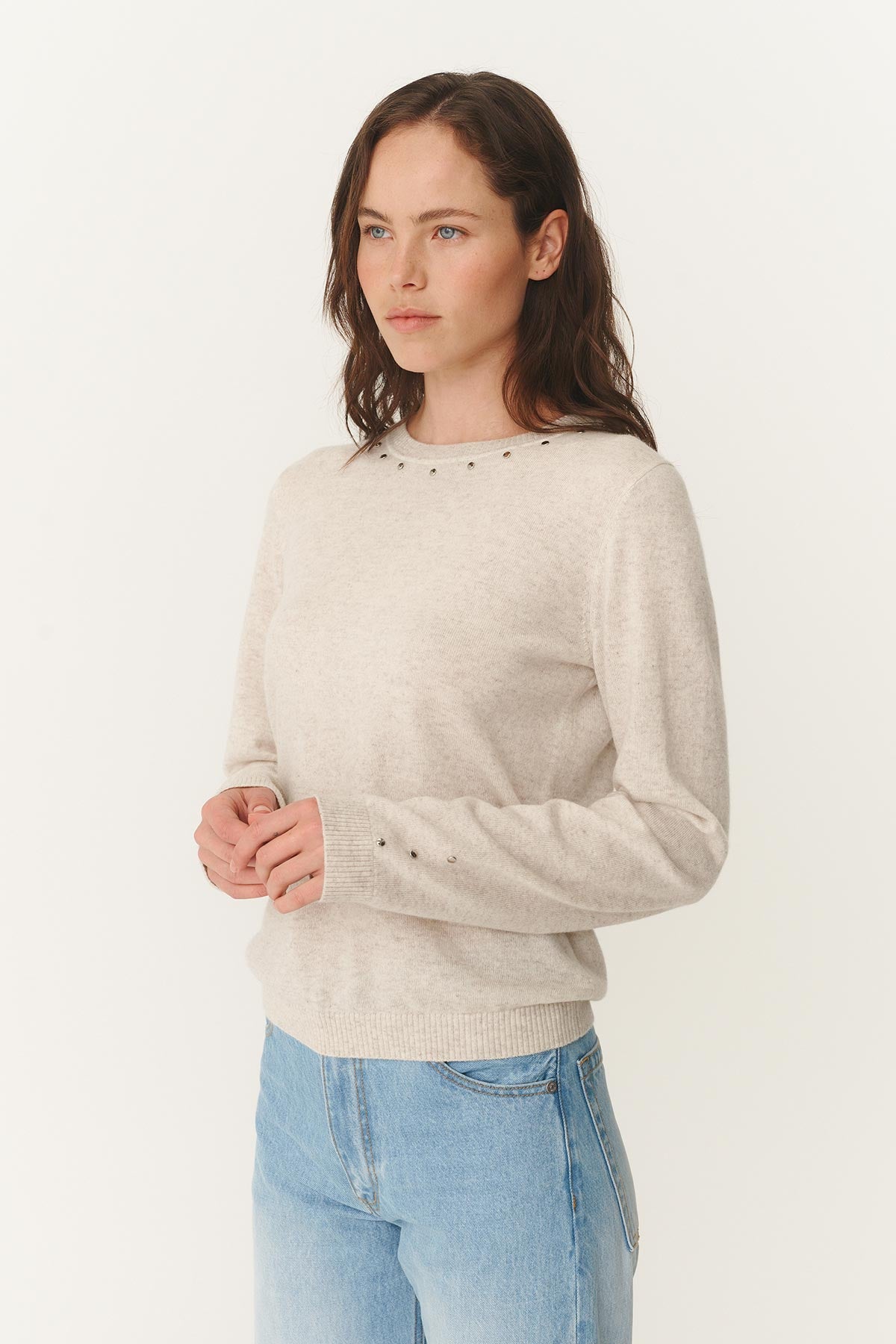 Emaline Stud Merino Knit Top