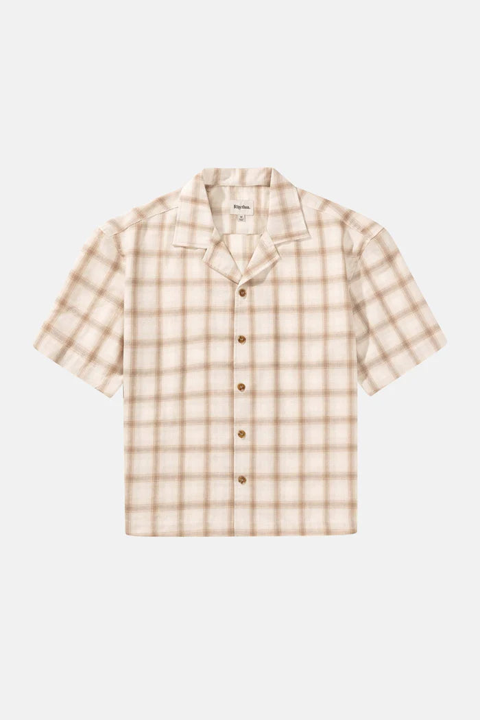 RELAXED CHECK SS SHIRT- NATURAL