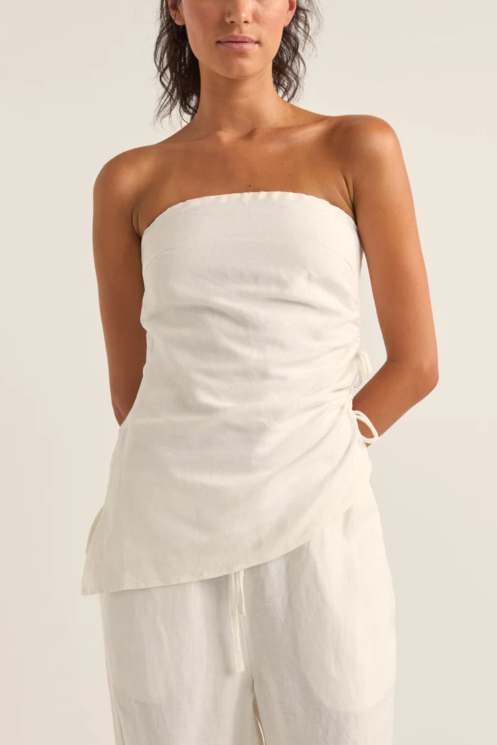 Frankie Strapless Top- White