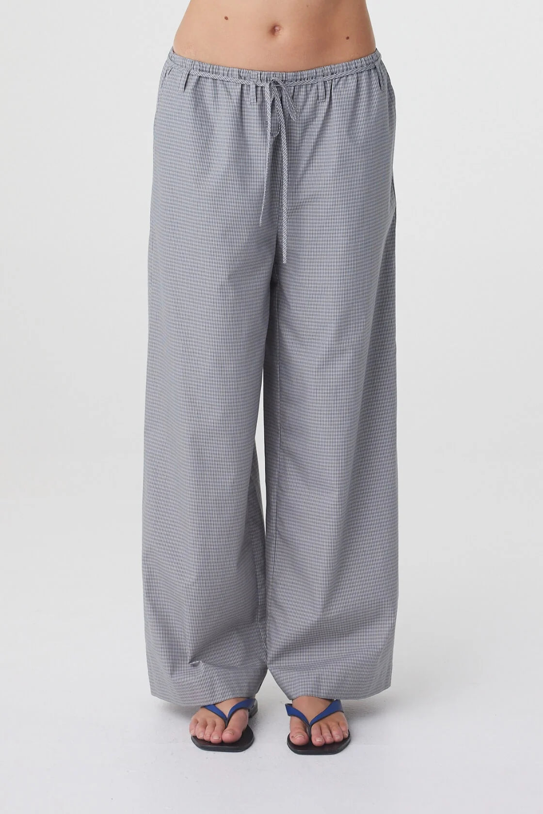 Sia Pant - Muted Blue Check