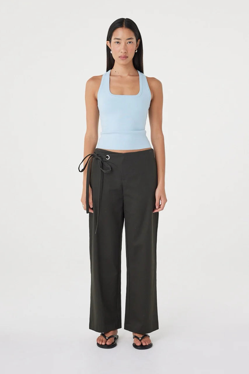 Lucia Tie Pant - Charcoal