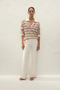 Harlow Oversized Polo- Cila Butter Stripe