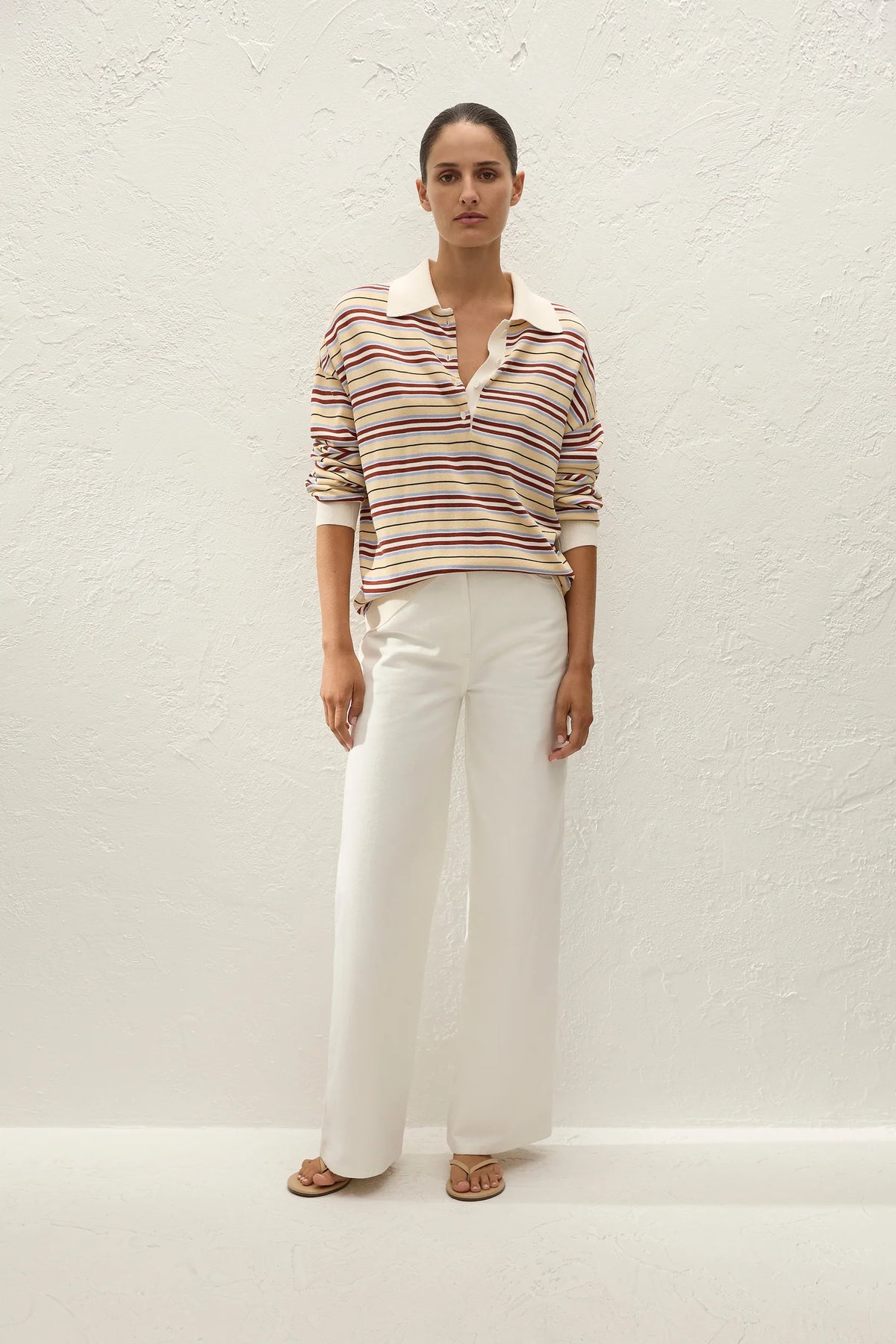 Harlow Oversized Polo- Cila Butter Stripe