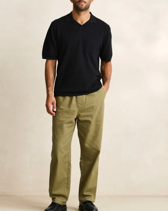 Textured Knit Whip Stitch Polo