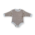 Organic Ribbed Stripe Knit Romper - Green