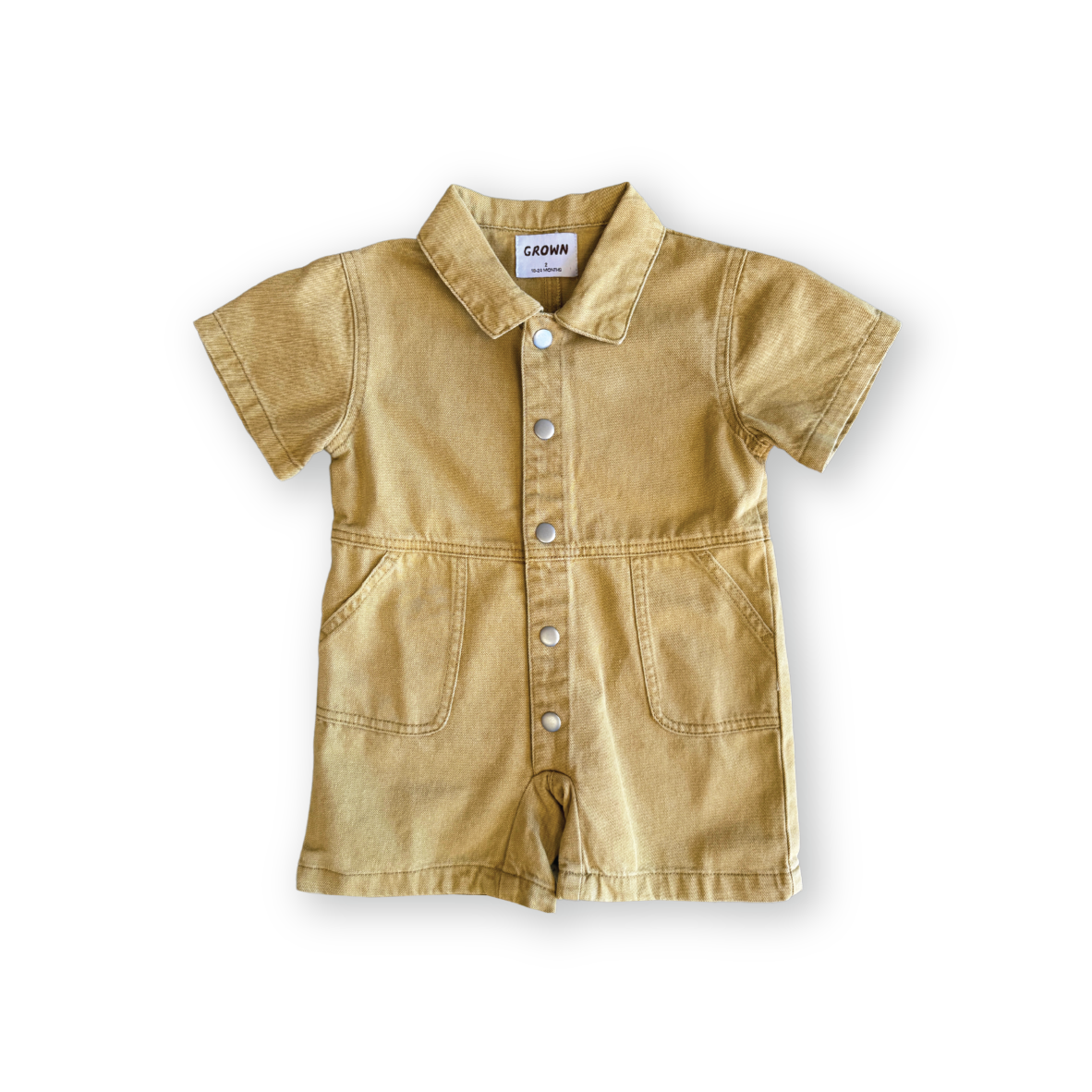 Organic Summer Short Boilersuit - Mustard