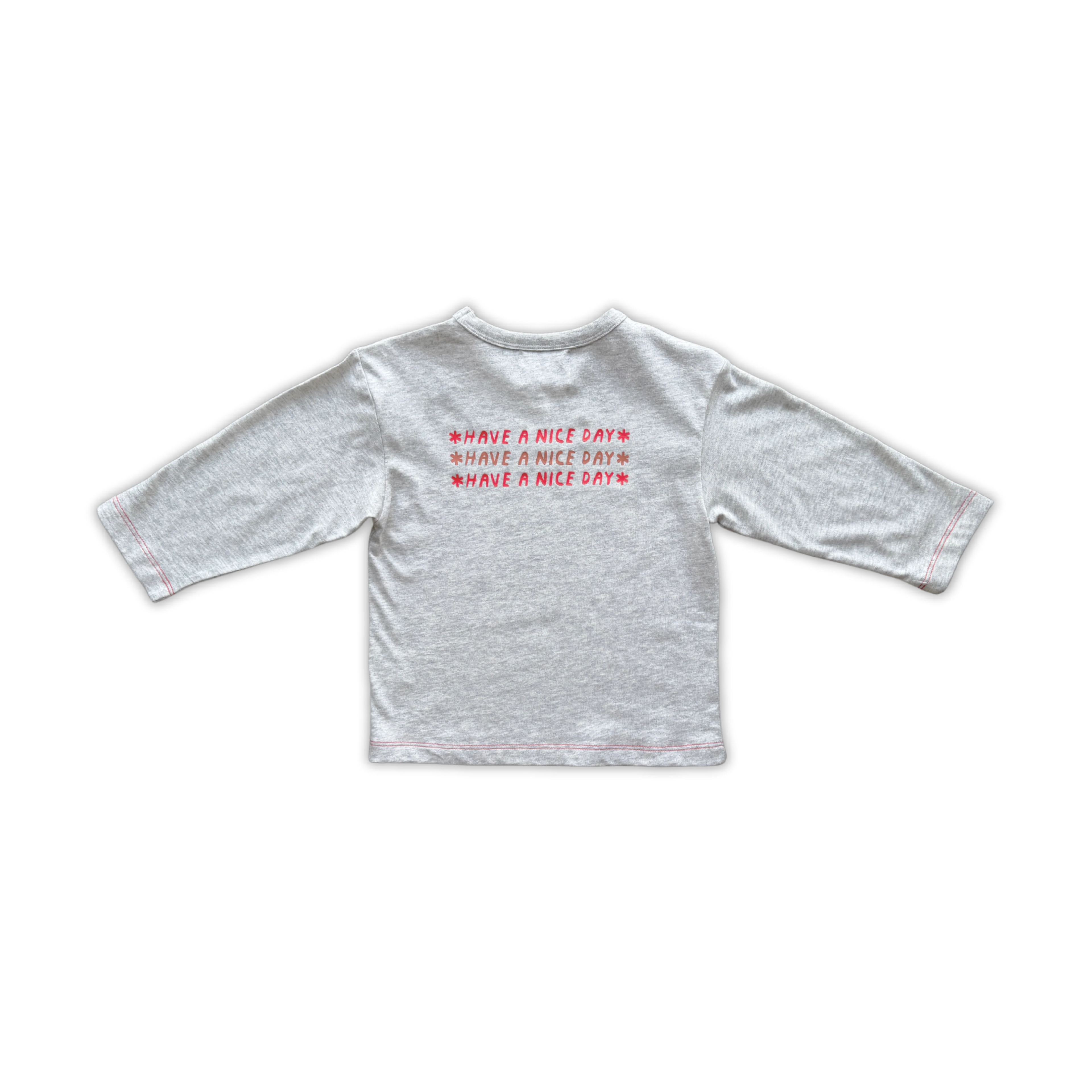 Organic Have A Nice Day LS Tee - Grey Marle