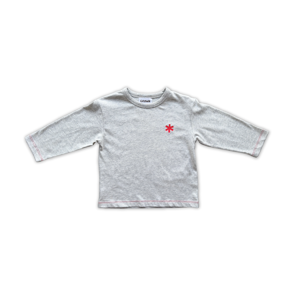 Organic Have A Nice Day LS Tee - Grey Marle