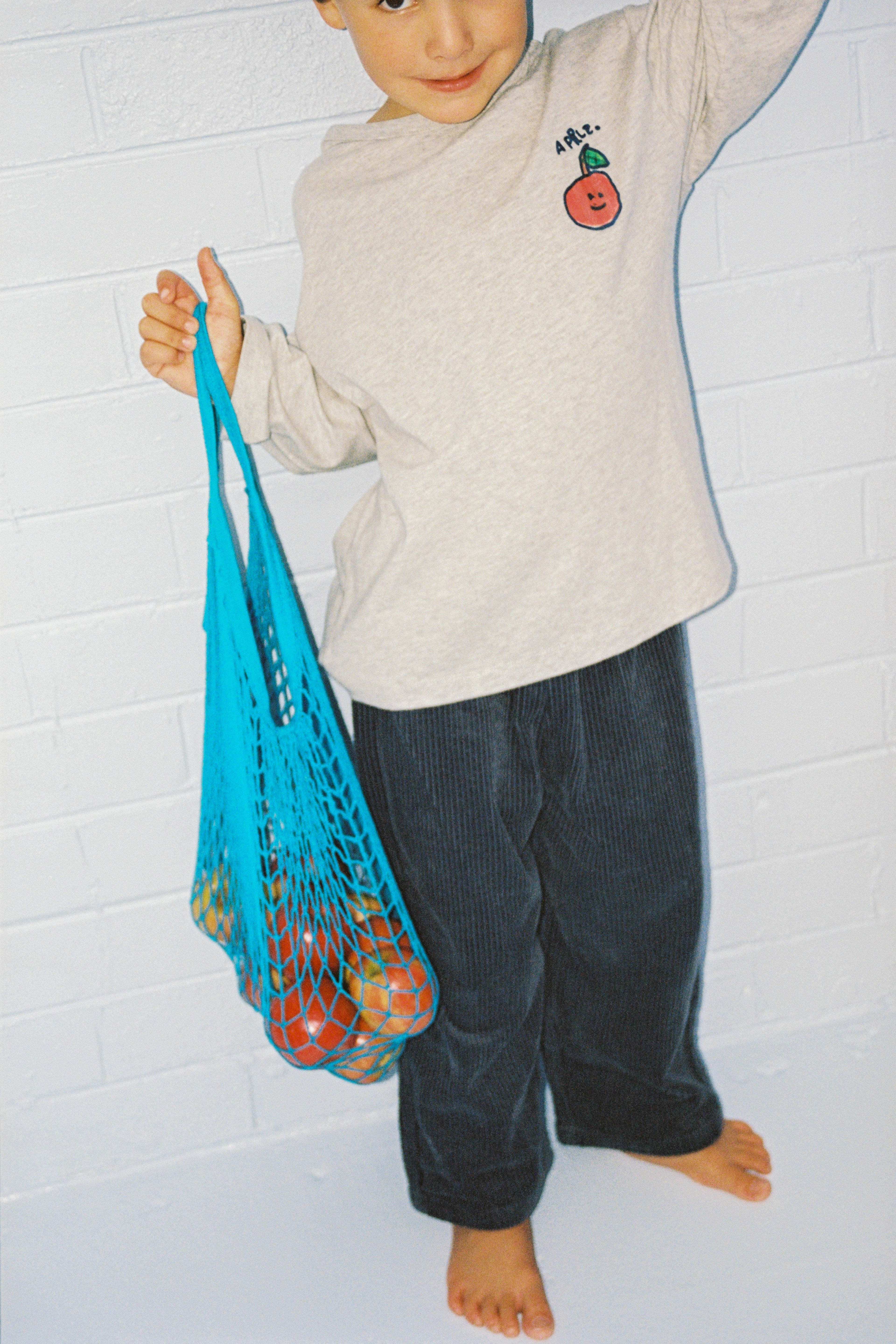 Organic Fruit Salad LS Tee - Grey Marle