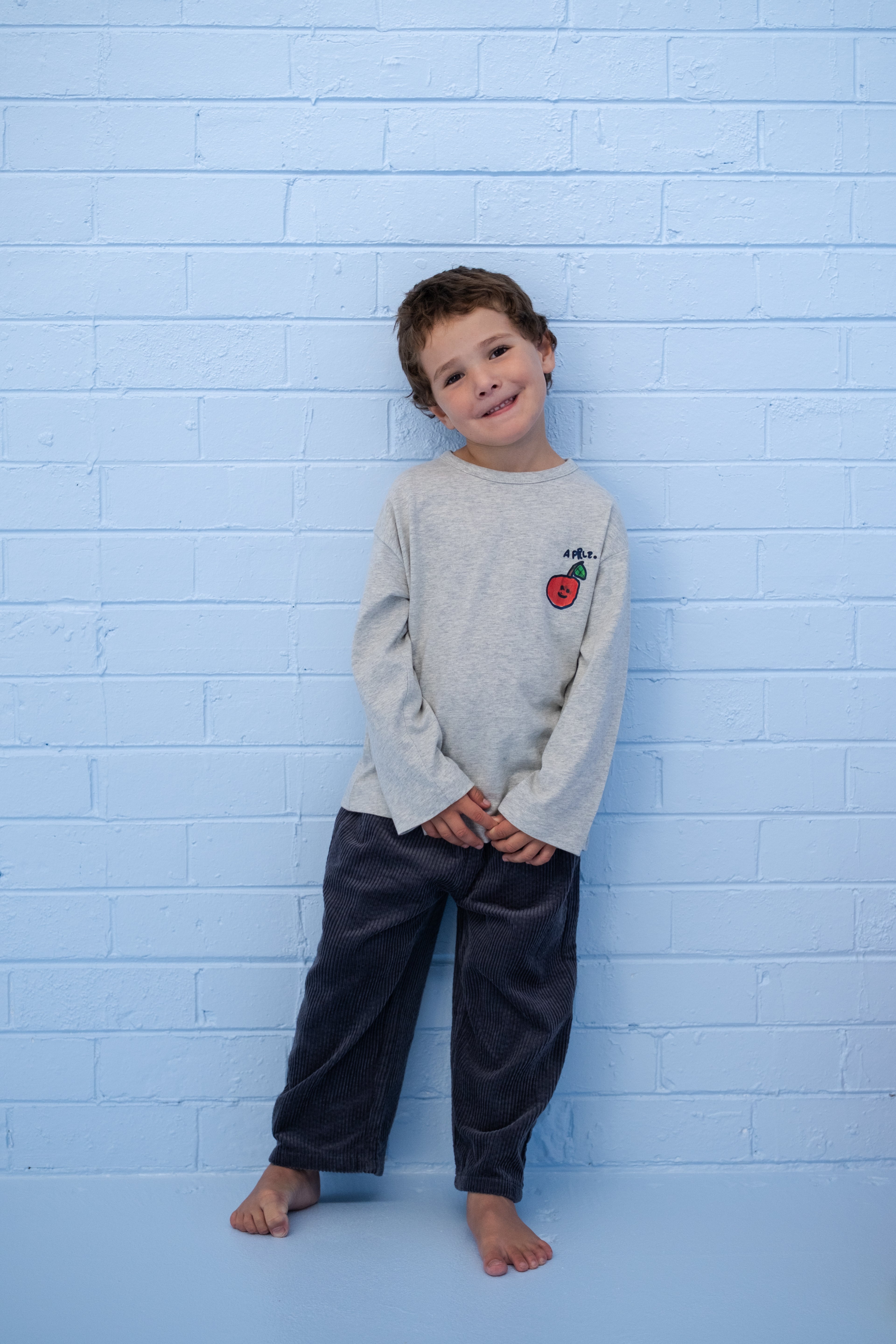 Organic Fruit Salad LS Tee - Grey Marle