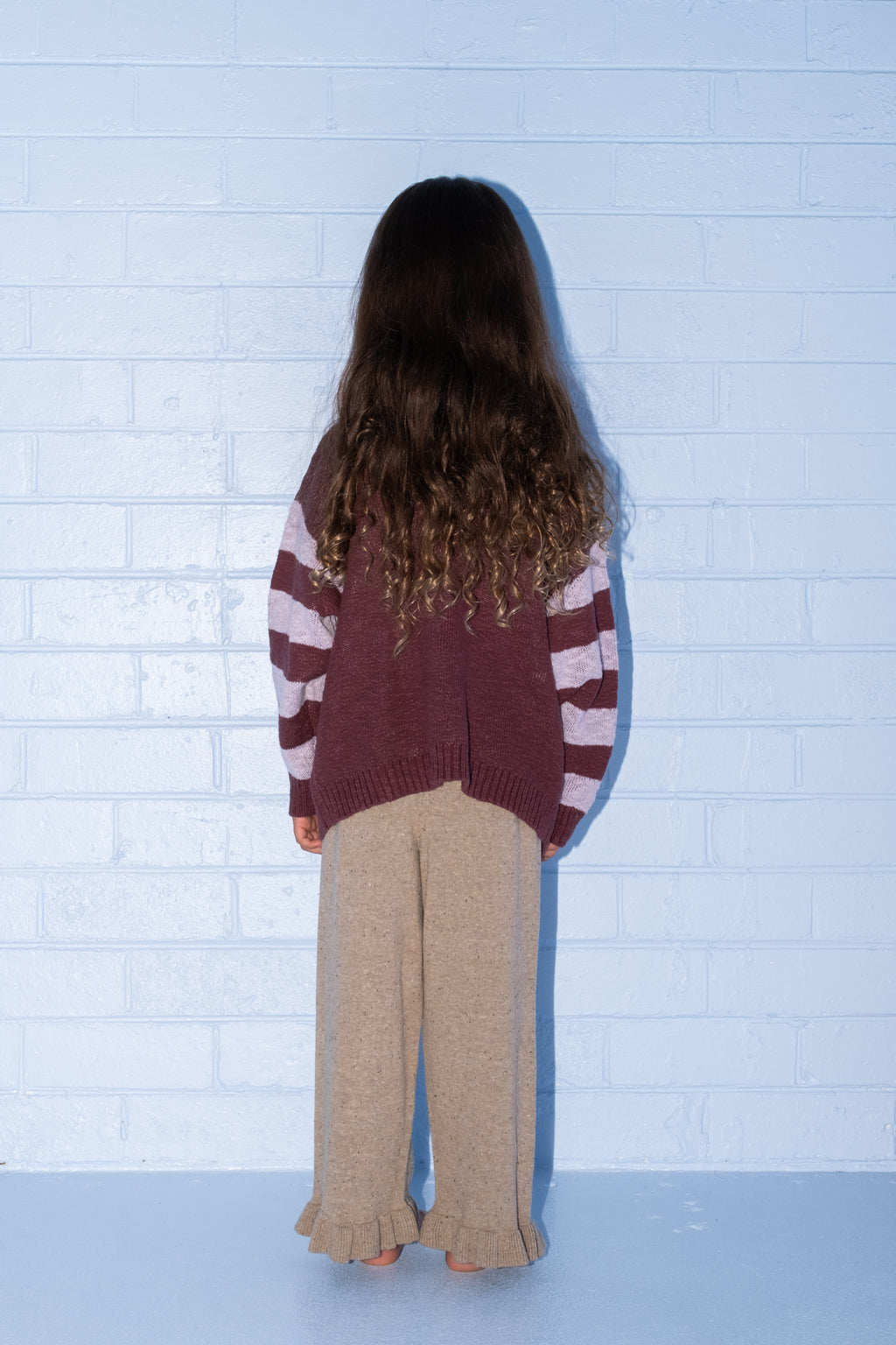 Organic Frill Knit Flares - Oatmilk
