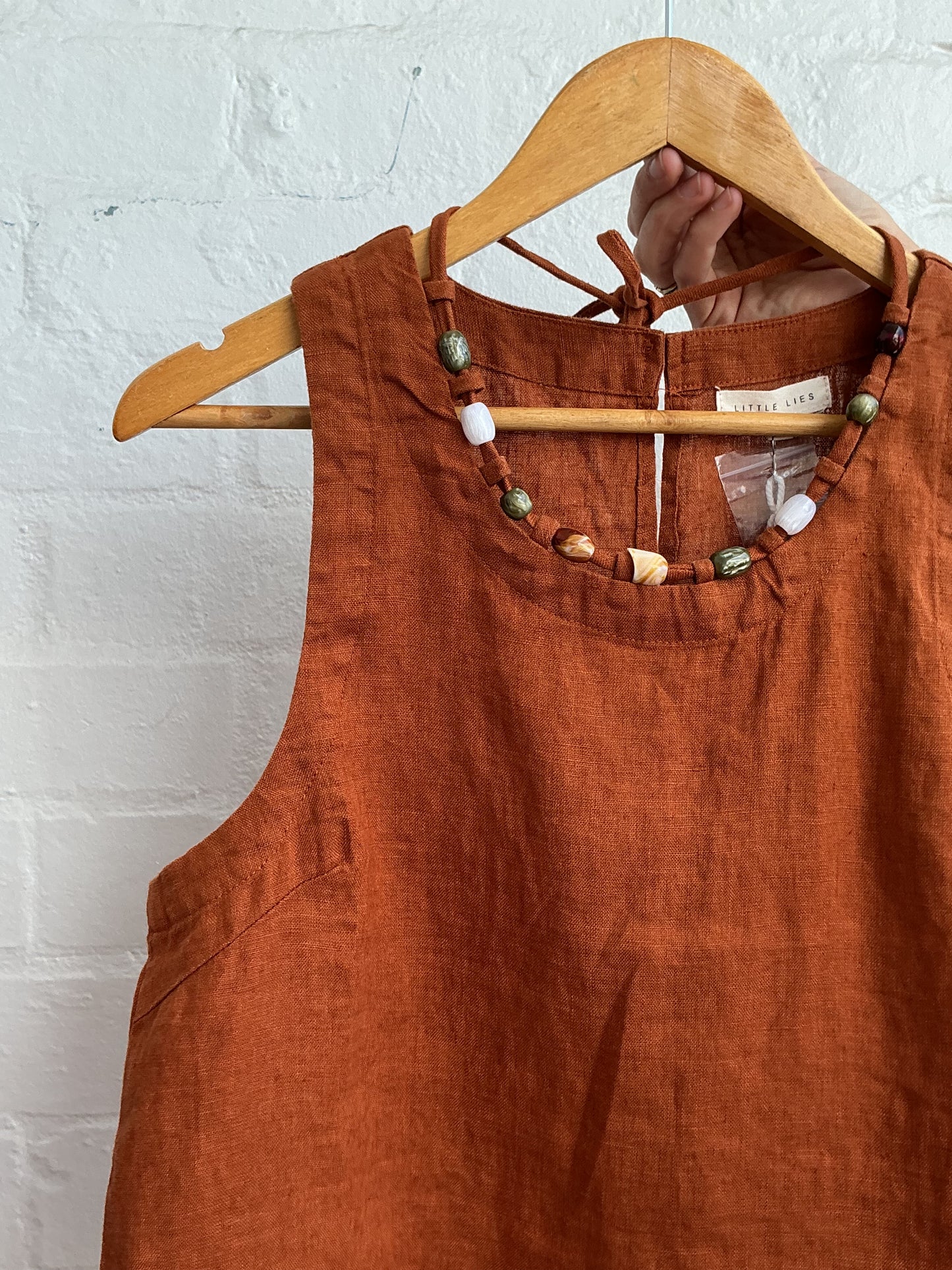 Rust Beaded Top