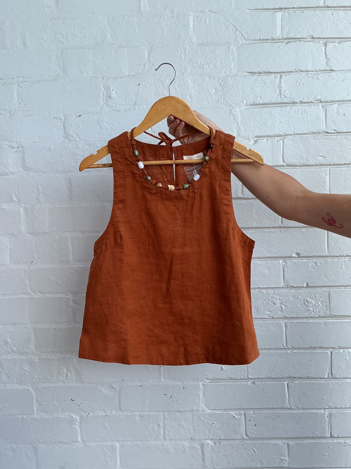 Rust Beaded Top