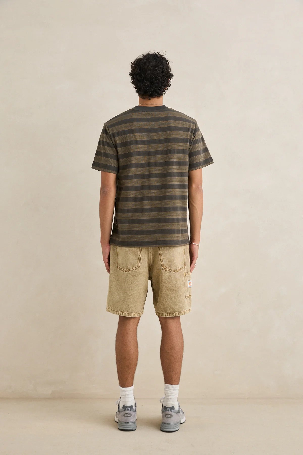 Vintage Jacquard Stripe SS T-Shirt - Olive