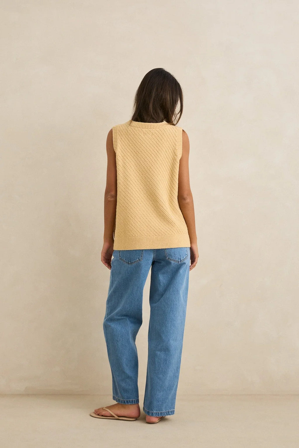 Archer Knit Vest - Sand