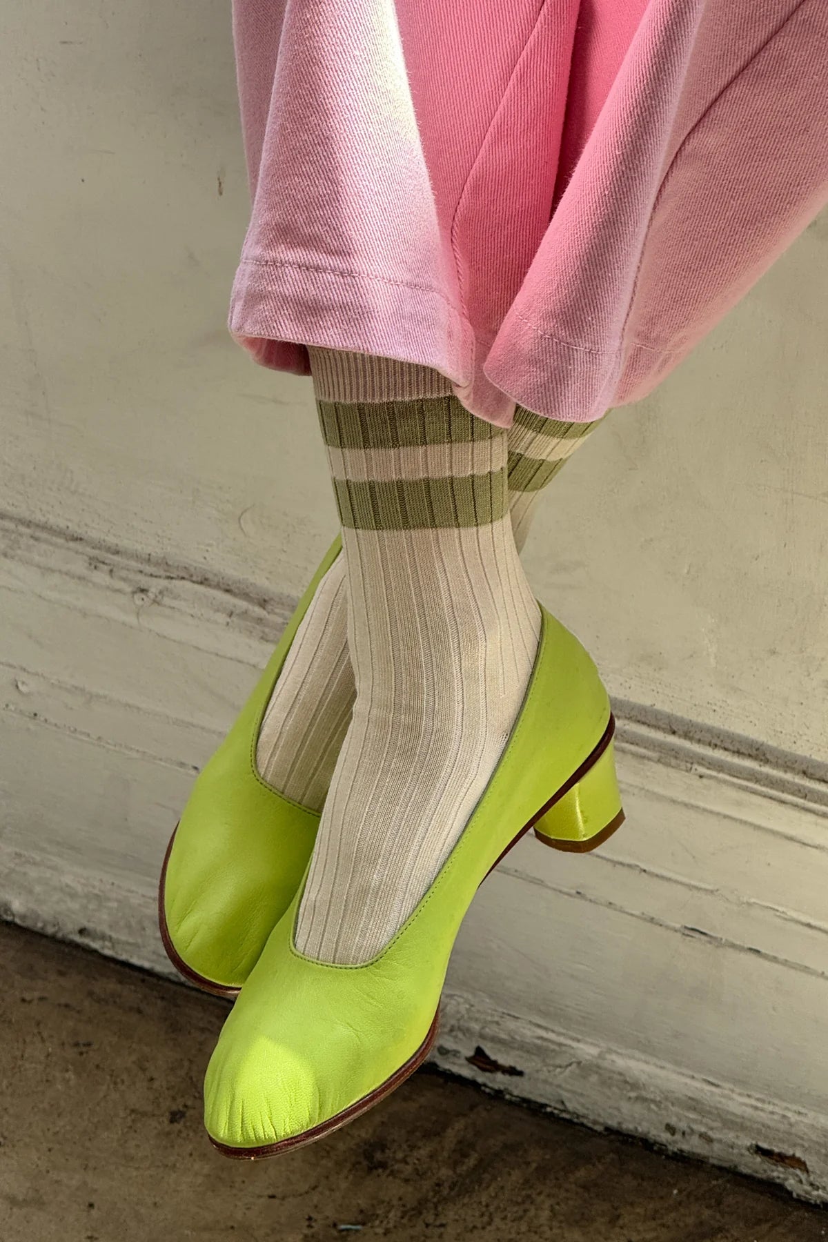Her Varsity Socks- Guacamole