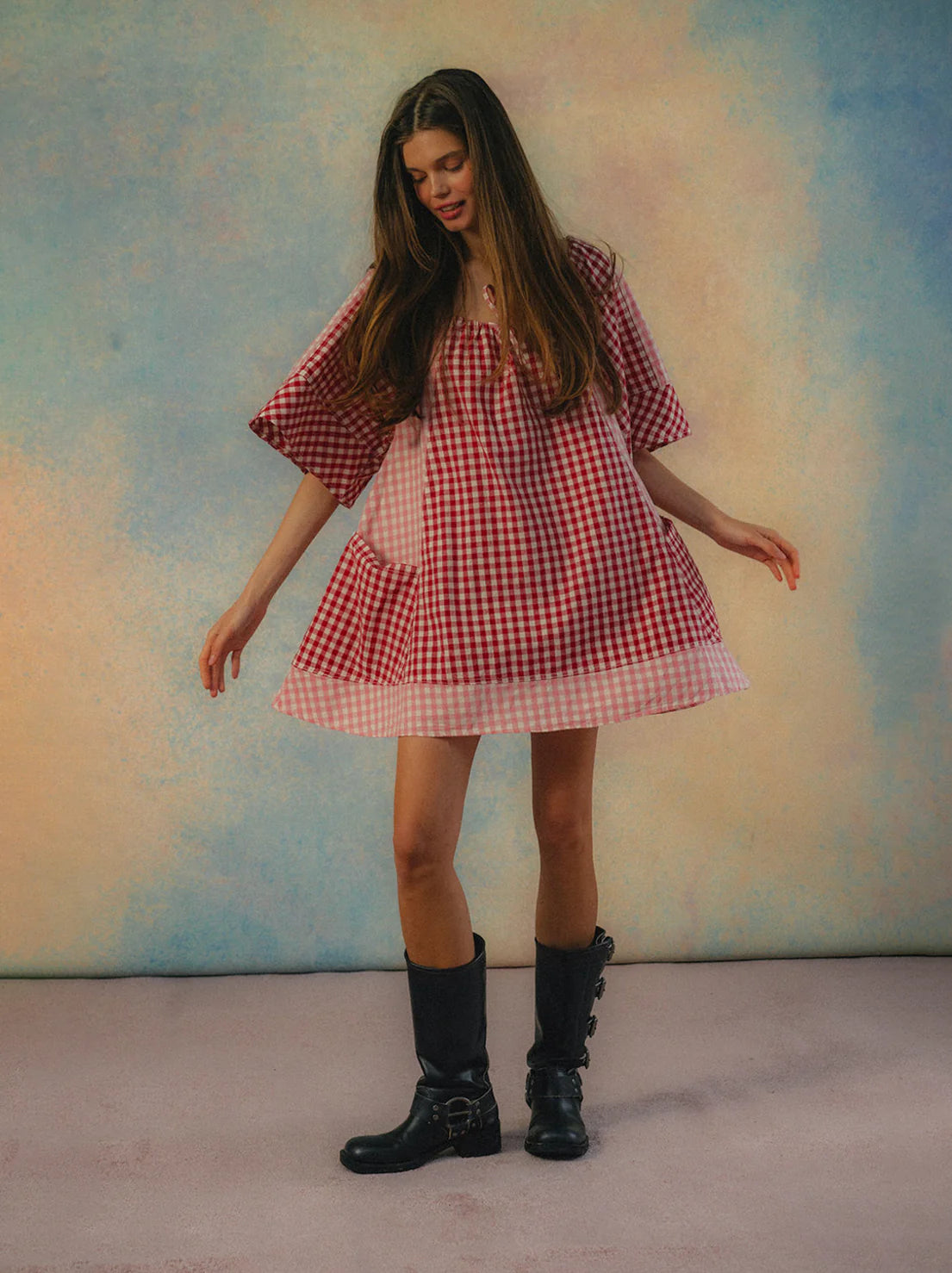Bloom Check Dress