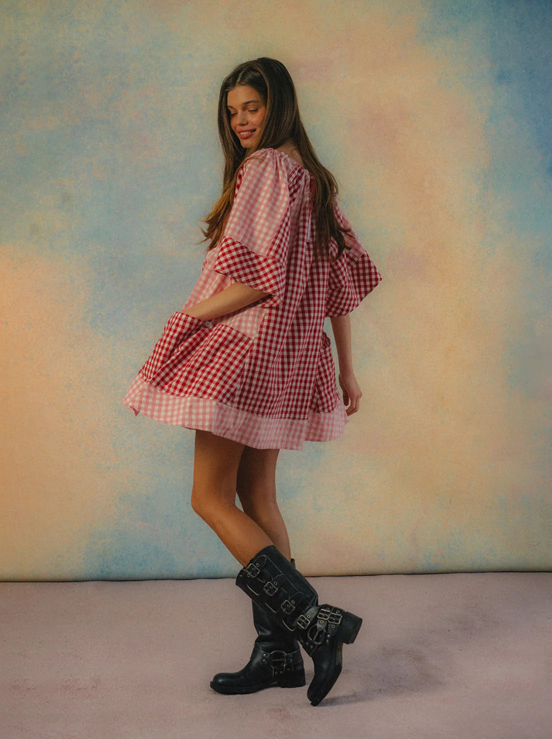 Bloom Check Dress