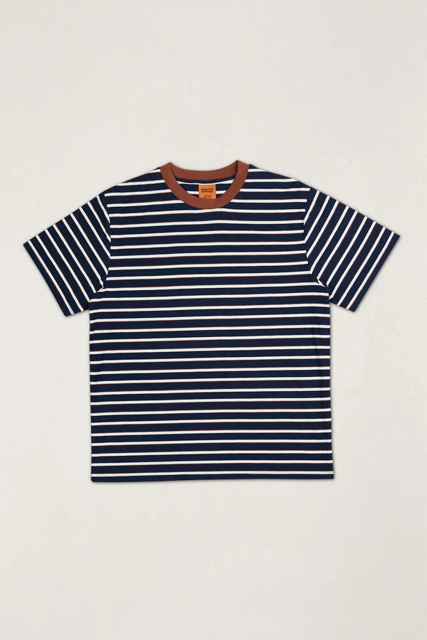Vintage Stripe SS T-Shirt- Navy