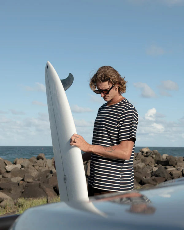 Vintage Stripe SS T-Shirt- Navy