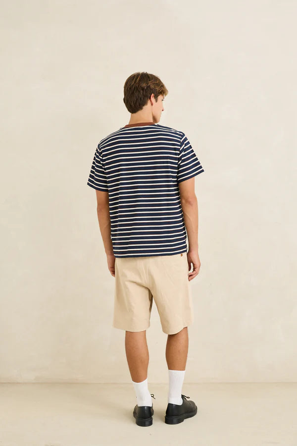 Vintage Stripe SS T-Shirt- Navy