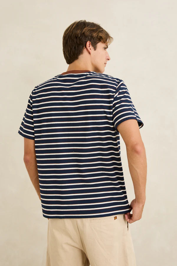Vintage Stripe SS T-Shirt- Navy
