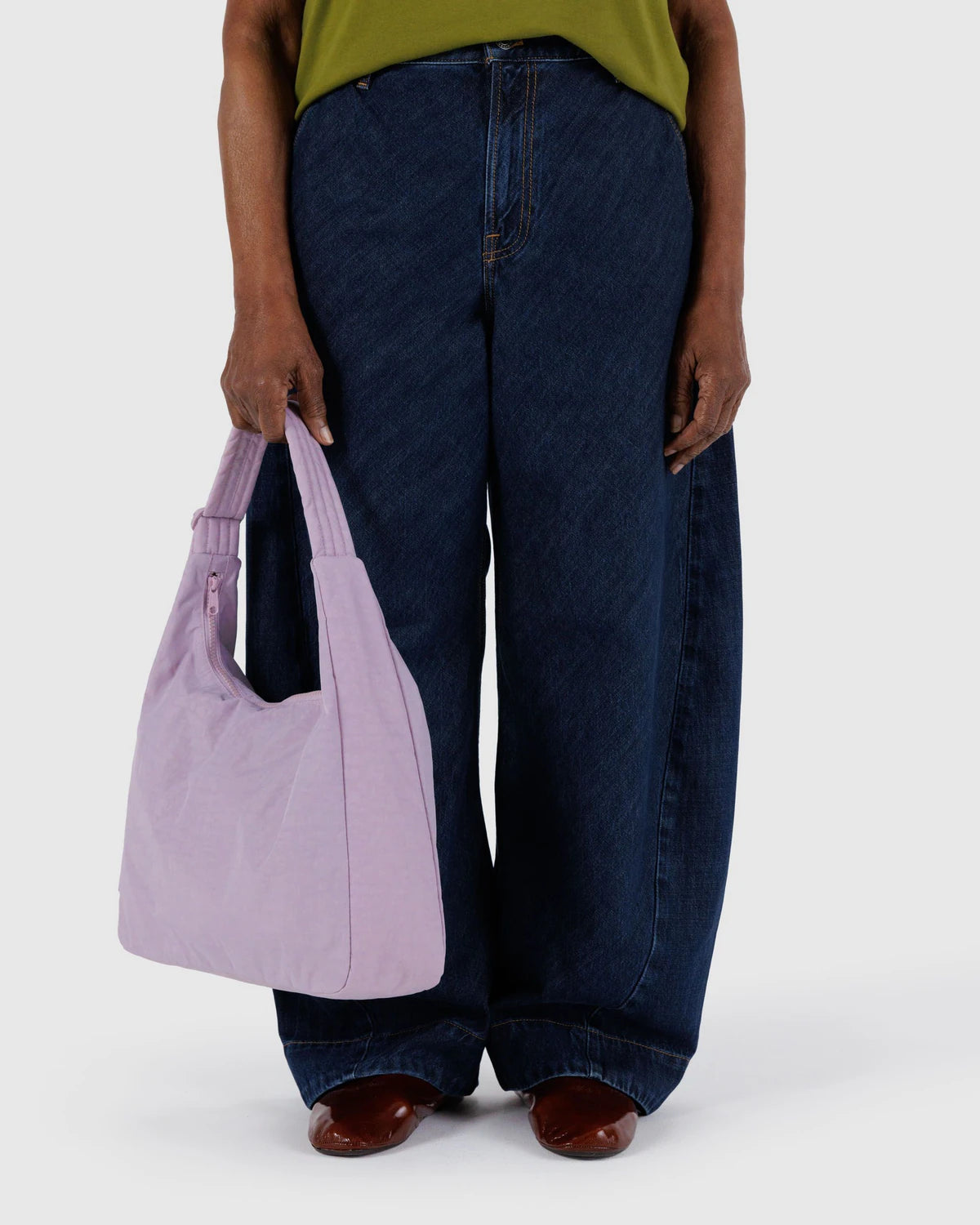 Nylon Shoulder Bag- Dusty Pink