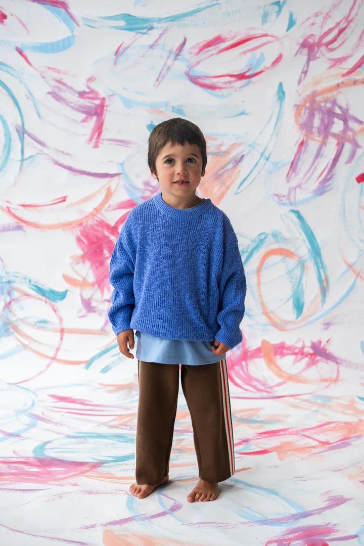 Textured Organic Knit Pull Over - Cobalt