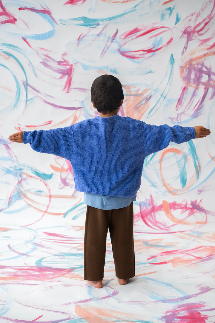 Textured Organic Knit Pull Over - Cobalt