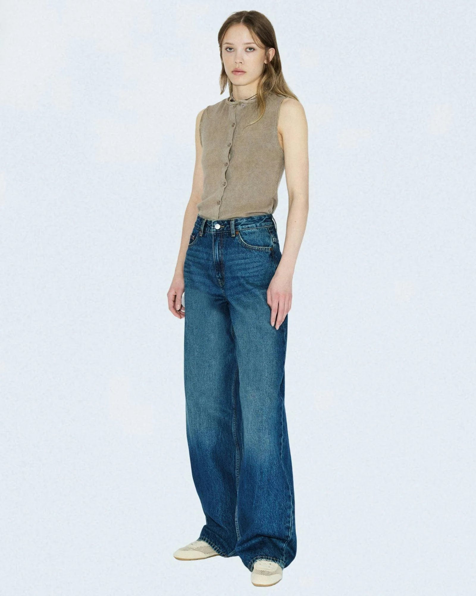 Donna Baggy Jeans - Stream Dark Fade Vintage
