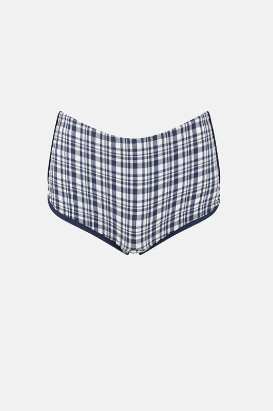 London Check Mini Boyshort Pant - Navy