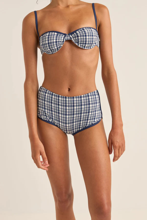London Check Mini Boyshort Pant - Navy