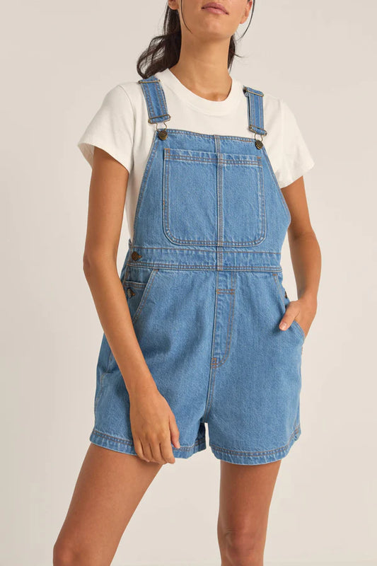 Tides Short Overall - Washed Blue