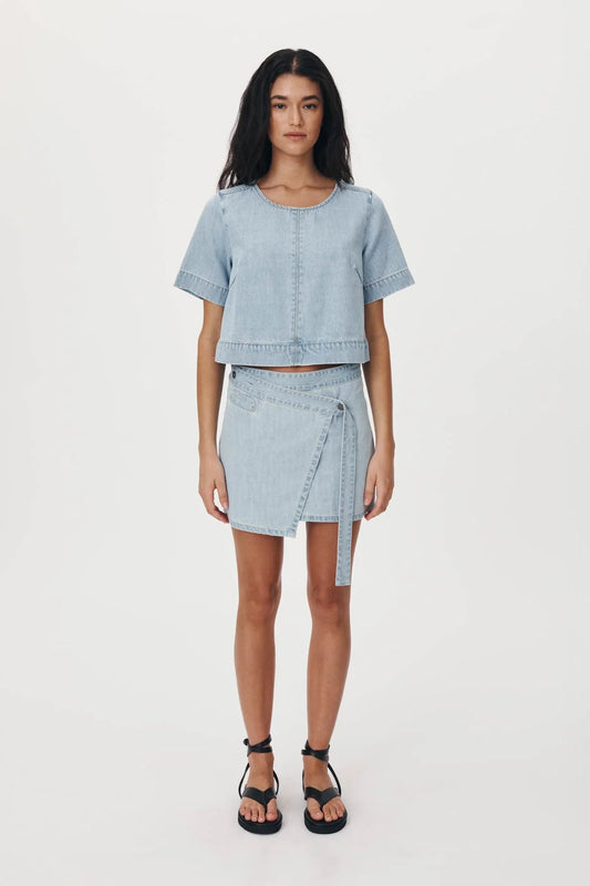 Melissa Denim Mini Wrap Skirt