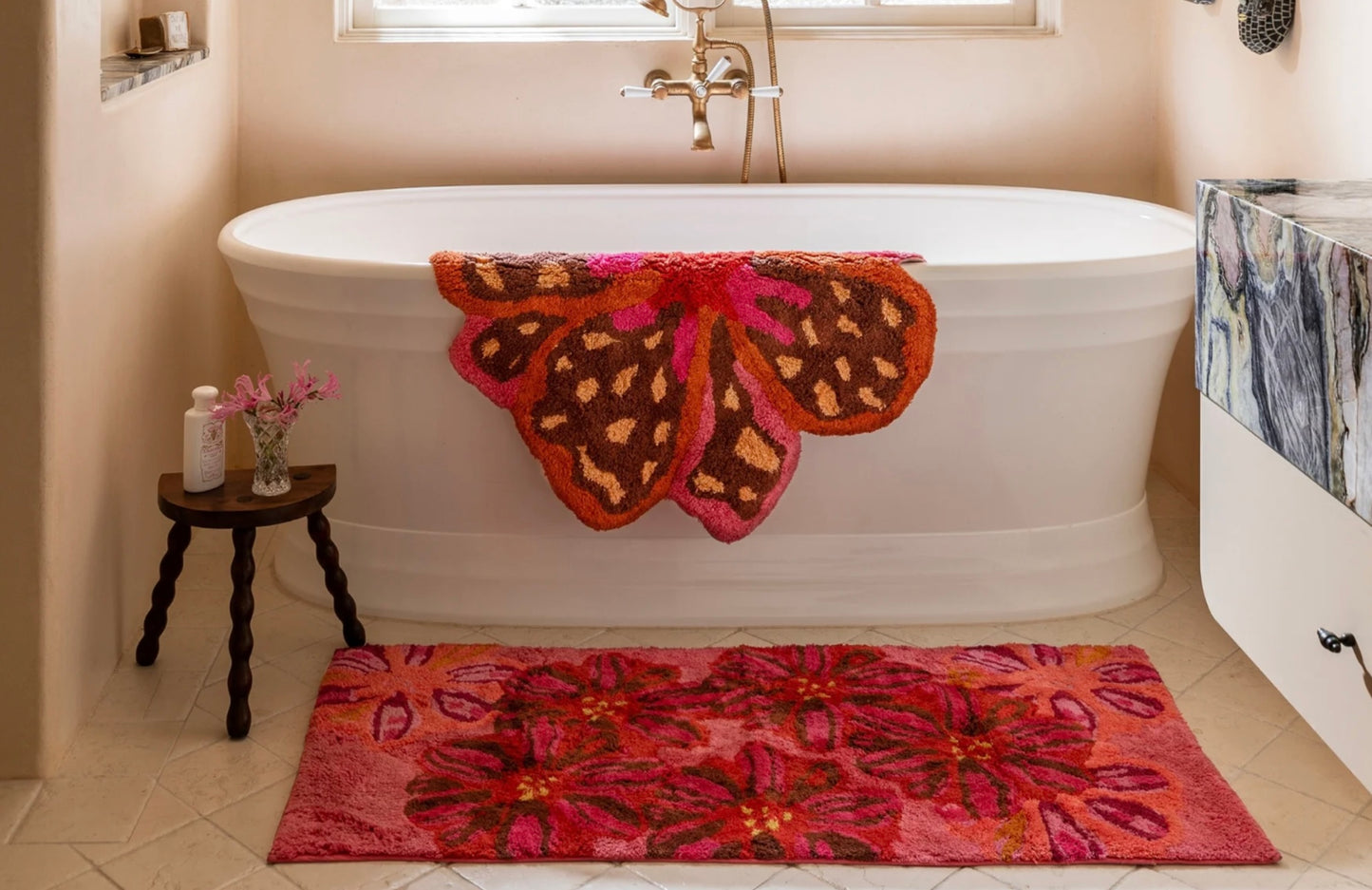 Candy Pink Long Bath Mat