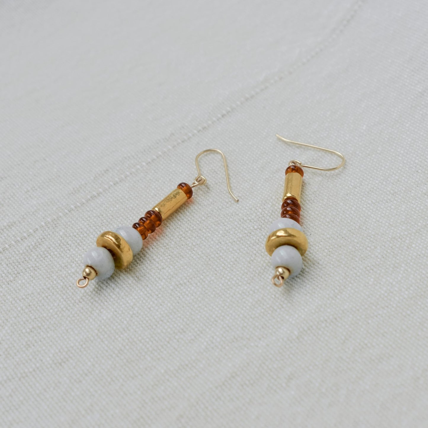 Aqua & Chestnut Drop Earrings