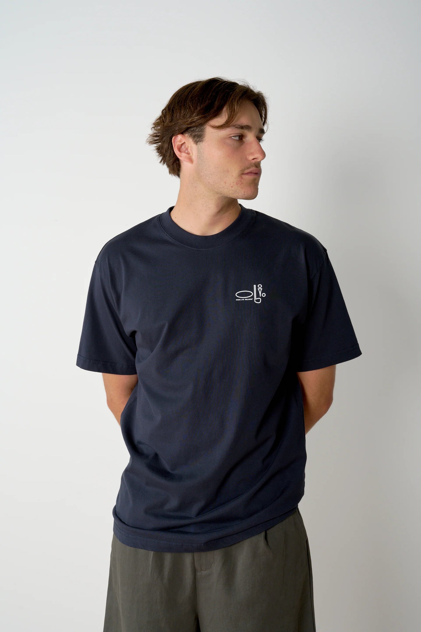 Work Life Balance Back Print Tee - Navy