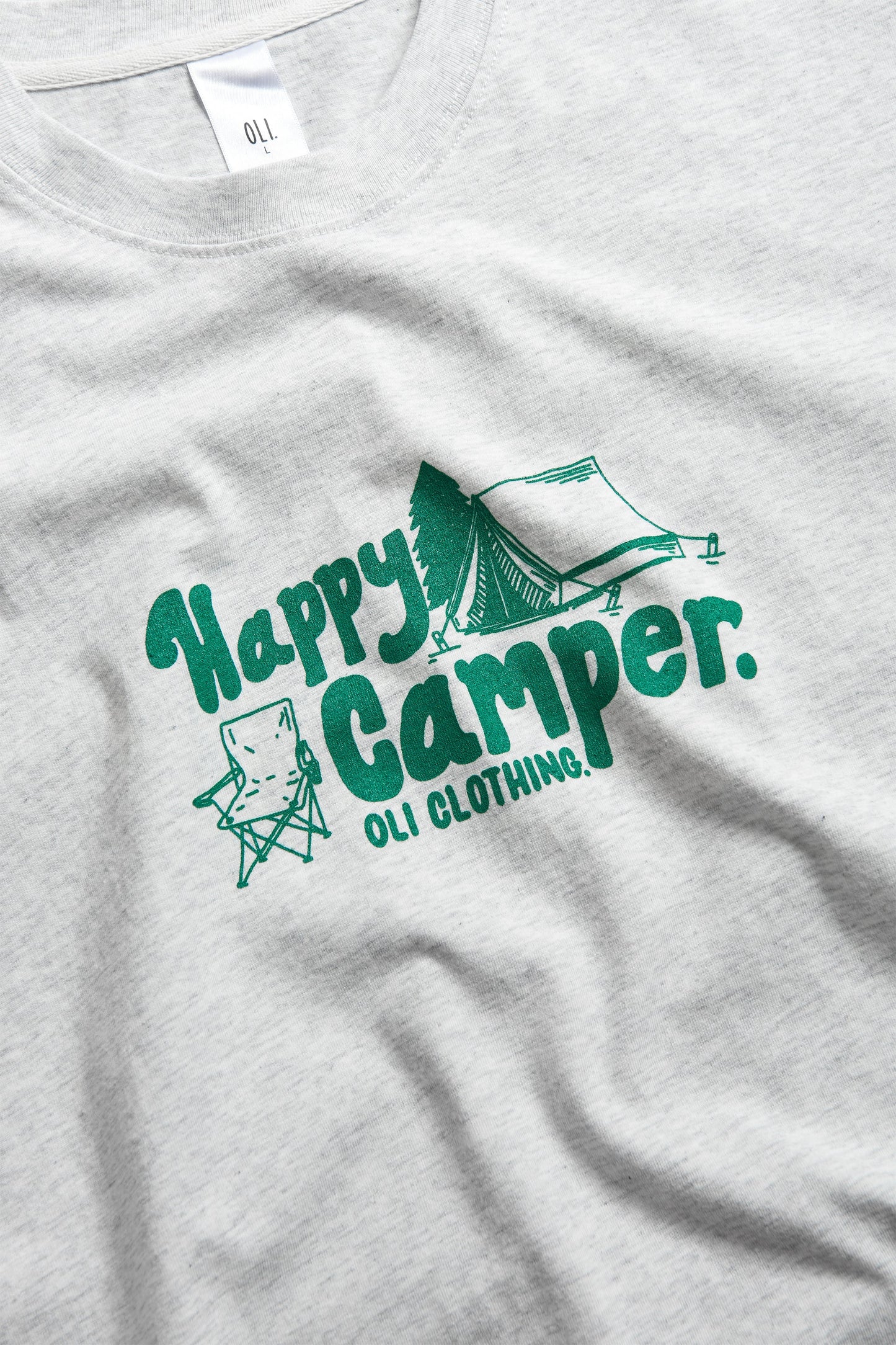 Happy Camper Tee - Snow Marle