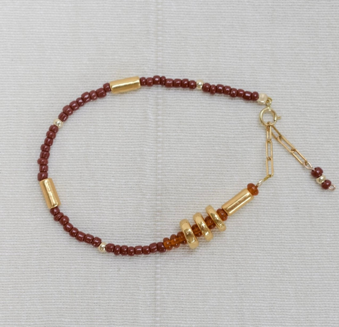 Chocolate & Gold Bracelet