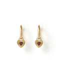 Ruby Heart Earrings - Red