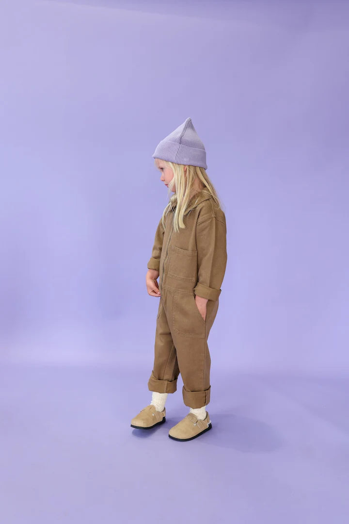 Organic Ribbed Super Pixie Beanie - Mauve