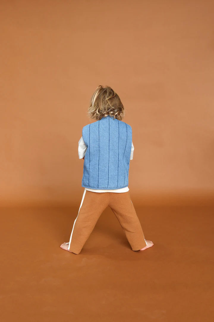 Quilted Reversable Vest - Denim