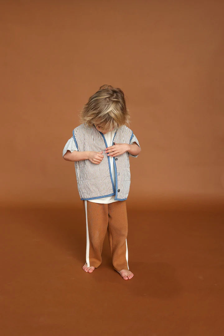 Quilted Reversable Vest - Denim