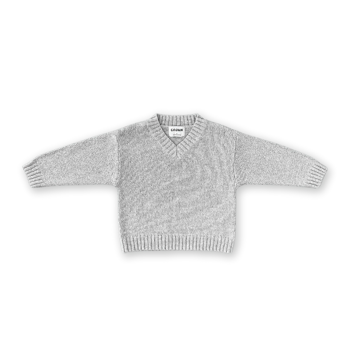 V-Neck Pullover - Grey Marle