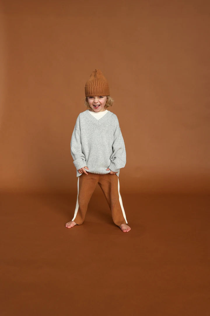 V-Neck Pullover - Grey Marle