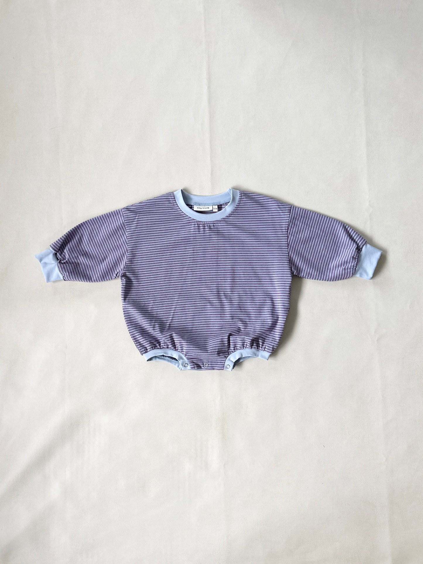 Hennie Cotton Stripe Bodysuit - Blue/Maroon