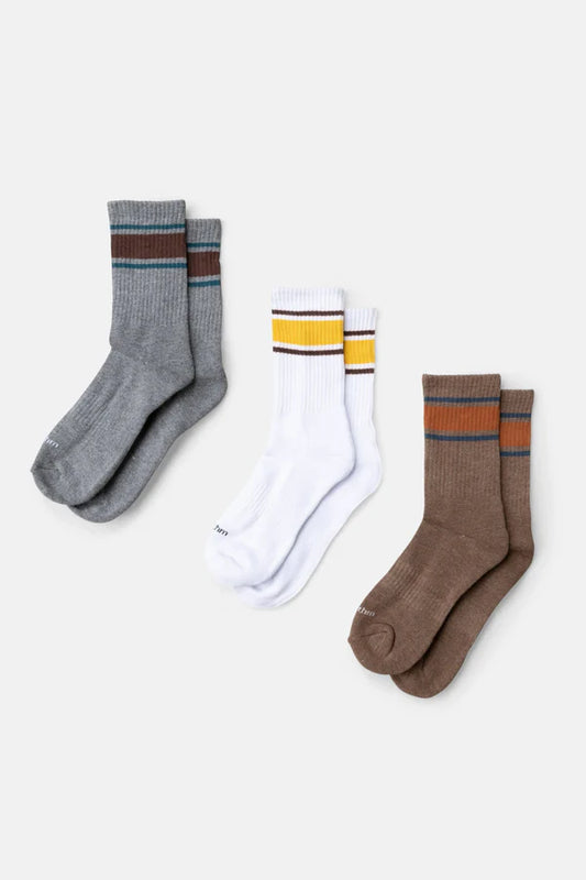 Stripe 3-Pack Crew Sock