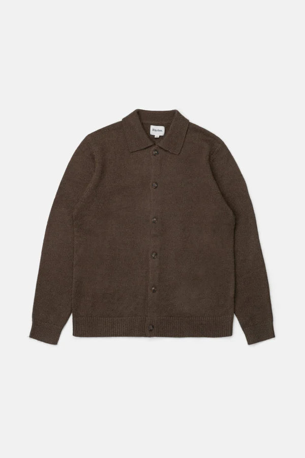 Mohair button Up Knit - Chocolate